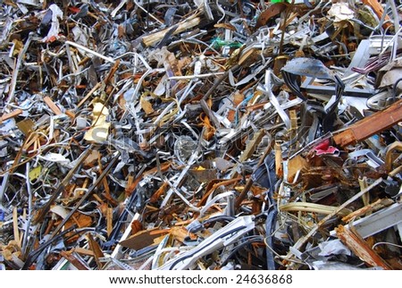 Pile of metal and aluminum scrap