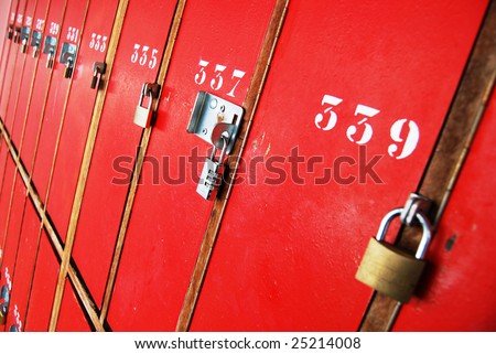 Locker room doors with locks