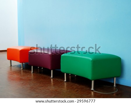 Modern chairs in a blue house