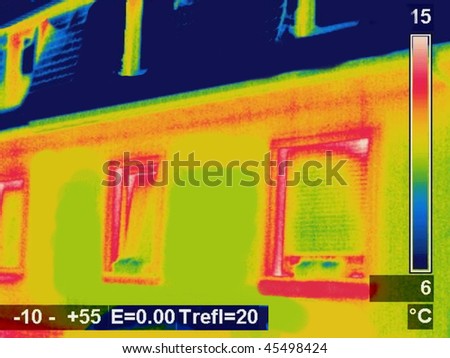 Thermographic picture of a house
