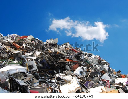 Pile of metallic waste on a recycling area