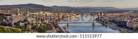 Budapest city panorama with Danube view, Hungary