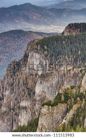 rocky landscape in Romanian Carpathian mountains