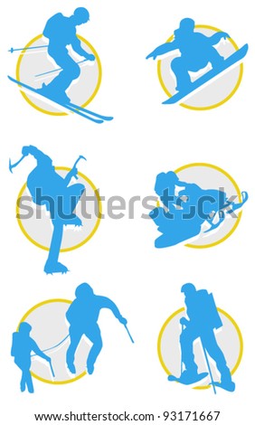 winter sports icon set