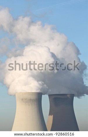 Steam from cooling towers