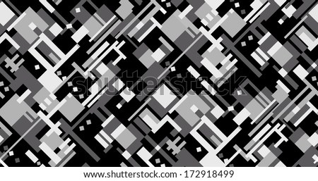 Monochrome texture with diagonal black and gray squares on a white background. Geometric pattern, ornament