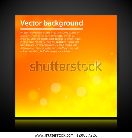 Orange abstract background with yellow blurred circles.