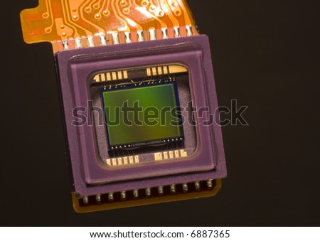 Close up of a digital camera sensor.
