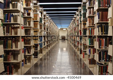 stock photo : Rows of books in the library