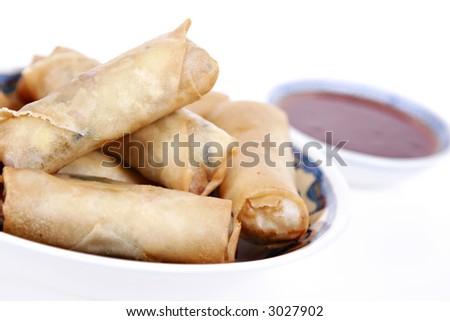 Fresh egg-rolls traditional Chinese food