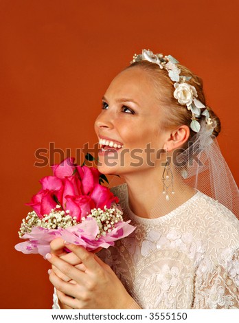 Beautiful bride with big smile