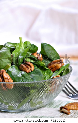 Spinach Salad Bowl with Walnuts