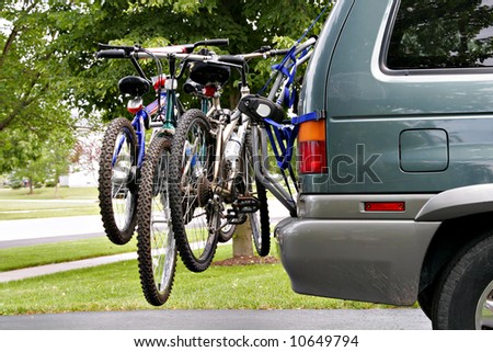 Bikes Loaded on the Back of a Van