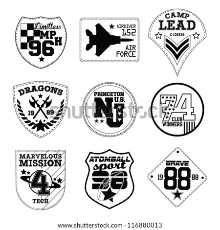 Vector Patch Black And White - 116880013 : Shutterstock