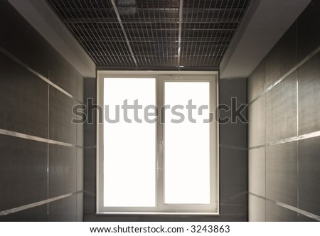 Window, light at the end of a tunnel, conceptual and abstract