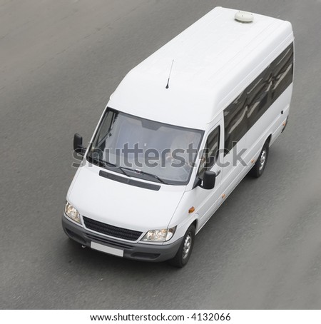 white gray blank  Shuttle Bus