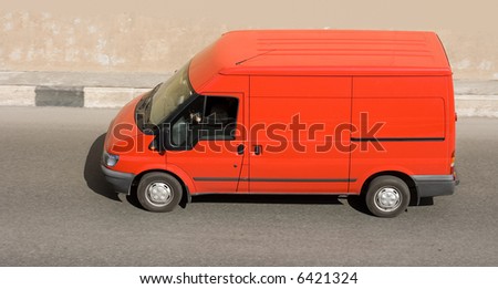 red blank delivery van of my 