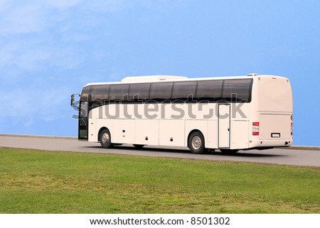 blank white bus travel