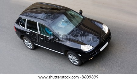 black car on road from top bird\'s eye view of my cars series