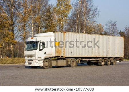 tractor trailer truck on background  - See similar images of this \