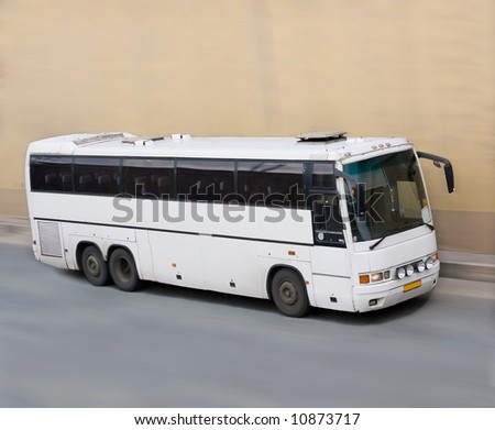 white bus in motion  - See similar images of this \