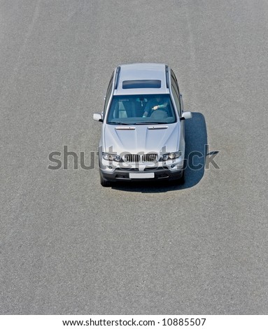 stock photo front top view on a silver car See similar images of this