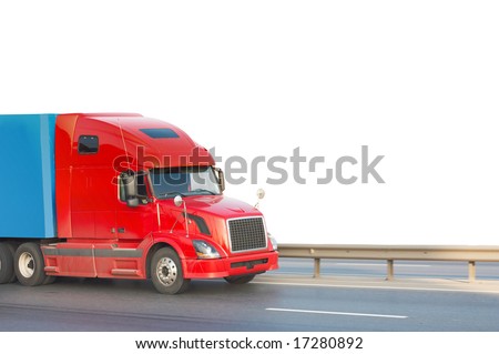 stock photo Red american truck of my trucks series