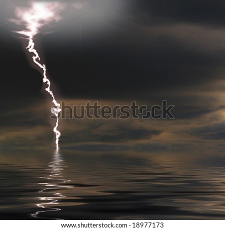 White bolt of lightning
