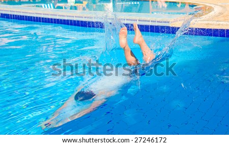 diving into water