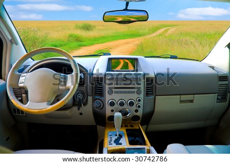stock photo Inside a car