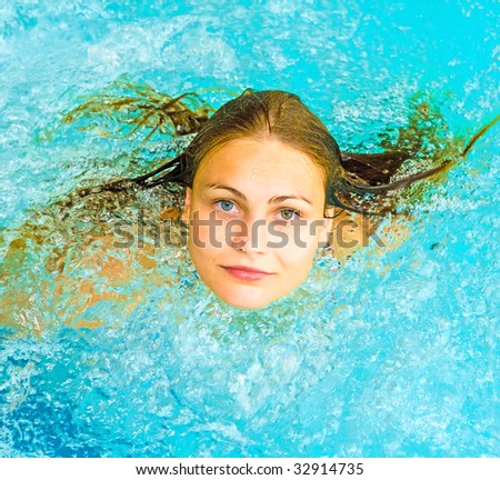 face in the water