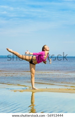 Active girl on a beach