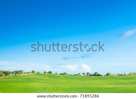 Golf Landscape Under Sun