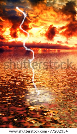 Flash of Fire Rain Storm
