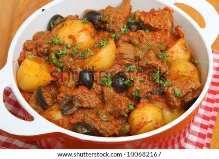 Provencal beef stew with new potatoes