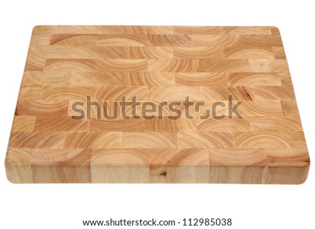 Butcher\'s block wooden chopping board, new and without knife marks.