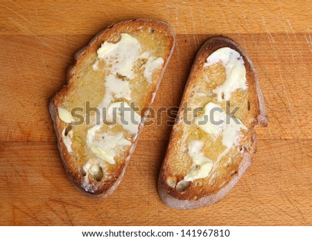Toasted artisan bread with butter