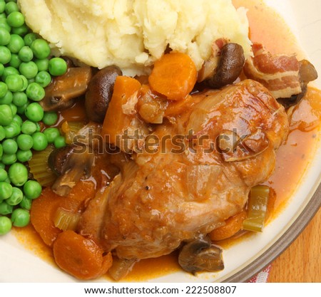 Slow Cooked Chicken Breast with Vegetables Dinner