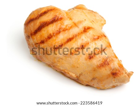 BBQ chicken breast on white background