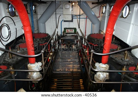 Engine Room on Steam Ship