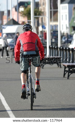 Cyclist commuting