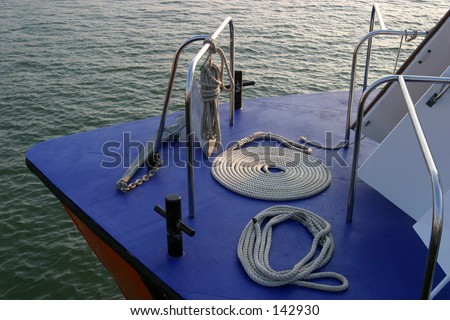 Ship's Bow with Coiled Ropes