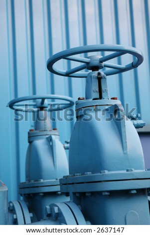 Gate Valves on an industrial plant