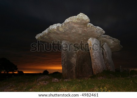Portal Tomb at Poulnabrone, Ireland. 30 second exposure at ISO800 (with fill-in flash bounced off the palm of a hand) so some noise is inevitable.