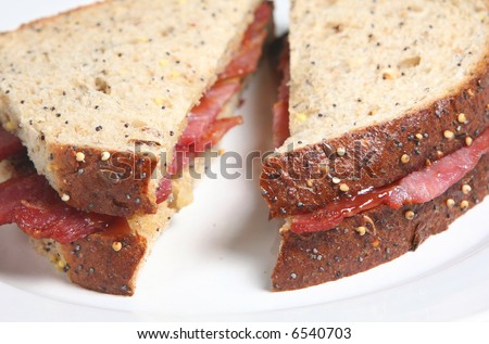Bacon Sandwich with tomato ketchup