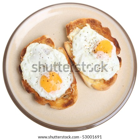 Two fried eggs on toast