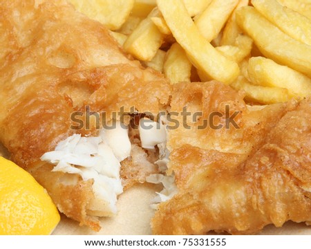 Fish and chips meal.