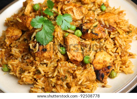 Indian chicken tikka biriyani
