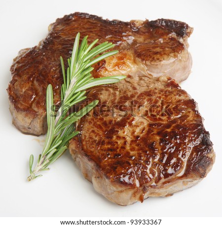 Chargrilled rib-eye beef steak