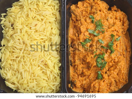 TV dinner Indian curry with rice
